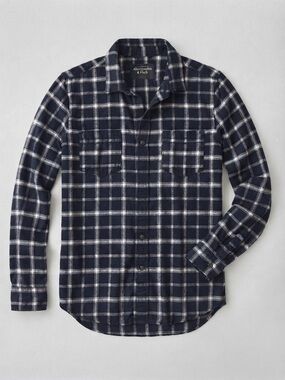 Abercrombie & Fitch Navy and White Plaid Shirt, Boyfriend style